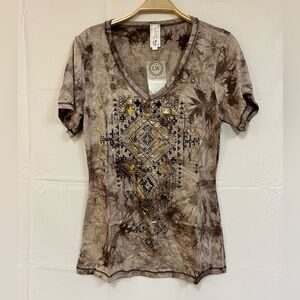 NEW LIBERTY WEAR SERENA EMBELLISHED KNIT TOP SIZE: M